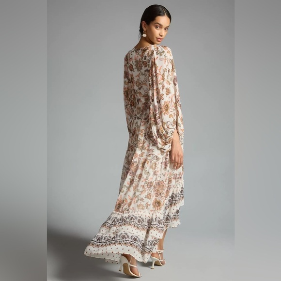 By Anthropologie V-Neck Long-Sleeve Maxi Dress Size Small - Picture 4 of 16